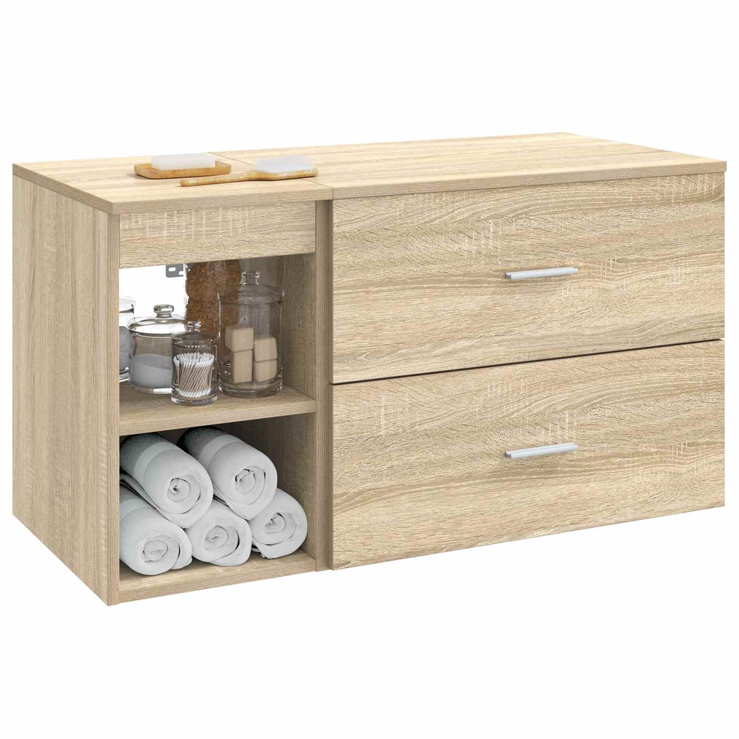 vidaXL Bathroom Furniture Set 2 pcs Sonoma Oak Engineered Wood