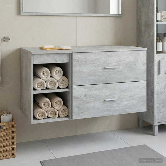 vidaXL Bathroom Furniture Set 2 pcs Concrete Grey Engineered Wood