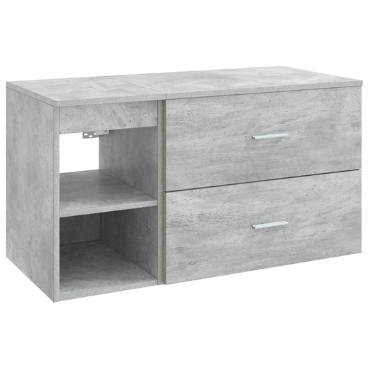 vidaXL Bathroom Furniture Set 2 pcs Concrete Grey Engineered Wood
