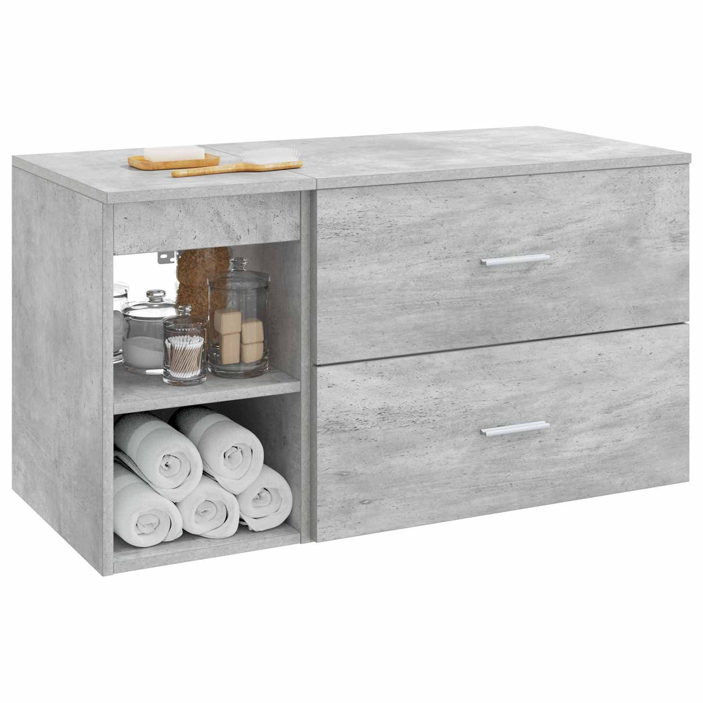 vidaXL Bathroom Furniture Set 2 pcs Concrete Grey Engineered Wood