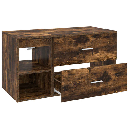 vidaXL Bathroom Furniture Set 2 pcs Smoked Oak Engineered Wood