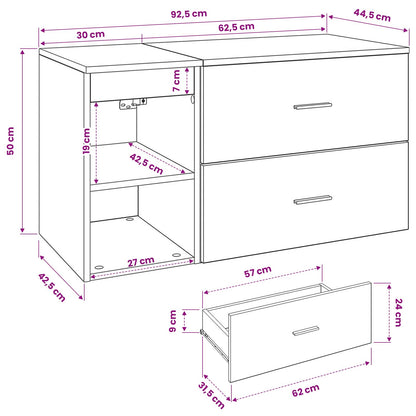 vidaXL Bathroom Furniture Set 2 pcs Smoked Oak Engineered Wood