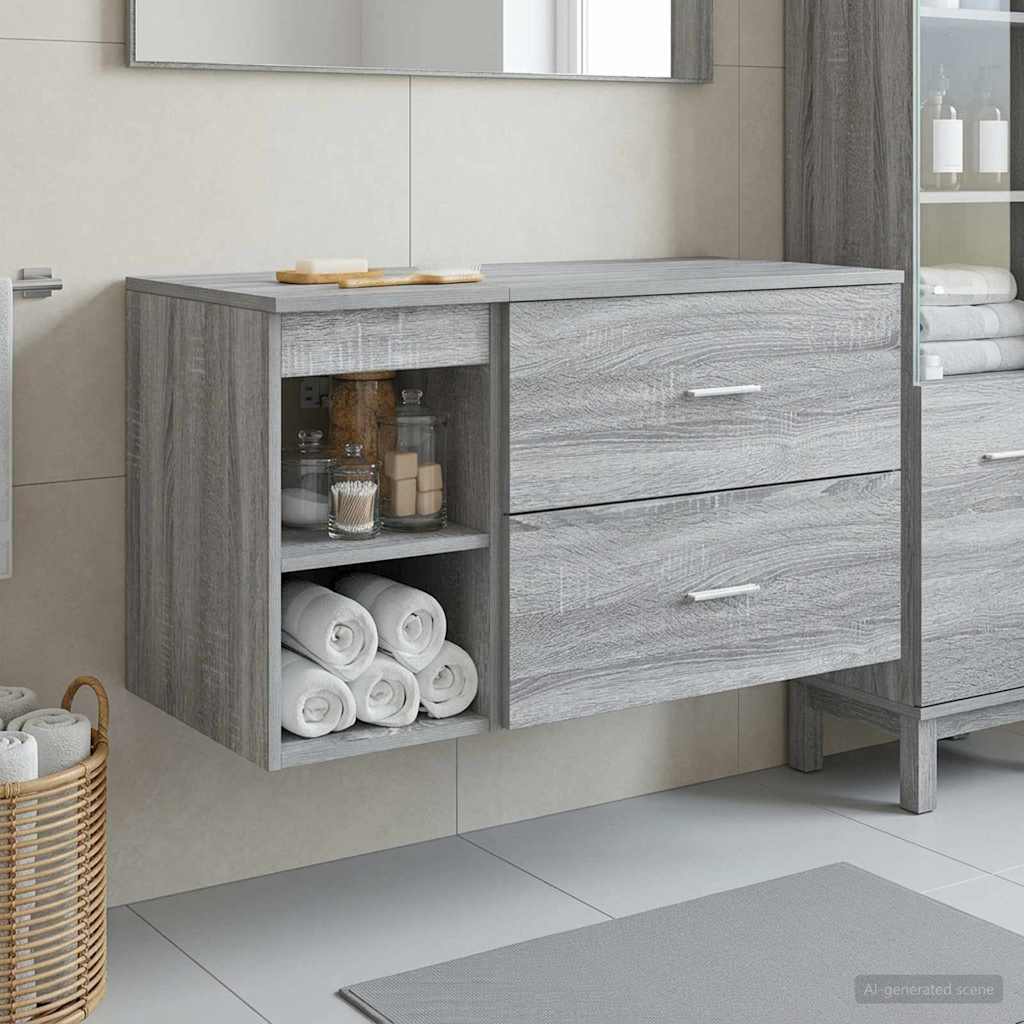 vidaXL Bathroom Furniture Set 2 pcs Grey Sonoma Engineered Wood