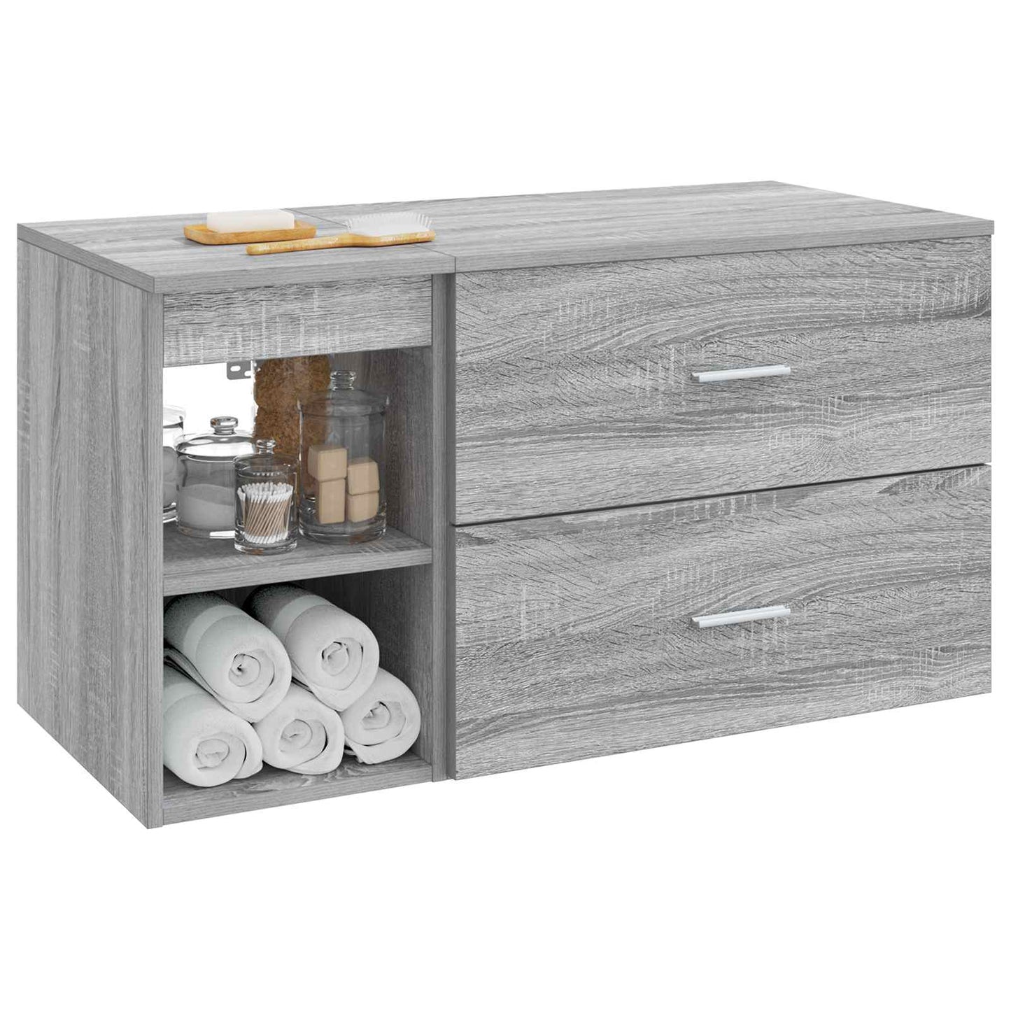 vidaXL Bathroom Furniture Set 2 pcs Grey Sonoma Engineered Wood