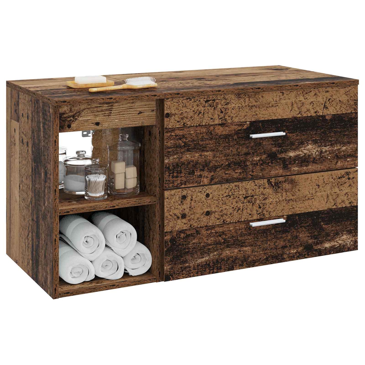 vidaXL Bathroom Furniture Set 2 pcs Old Wood Engineered Wood