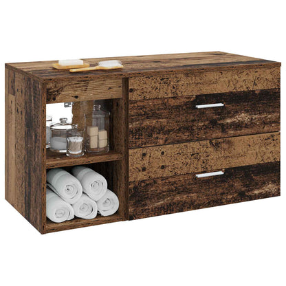 vidaXL Bathroom Furniture Set 2 pcs Old Wood Engineered Wood