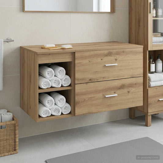 vidaXL Bathroom Furniture Set 2 pcs Artisan Oak Engineered Wood
