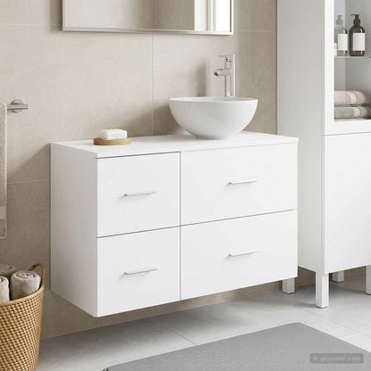 vidaXL Bathroom Furniture Set 2 pcs White Engineered Wood