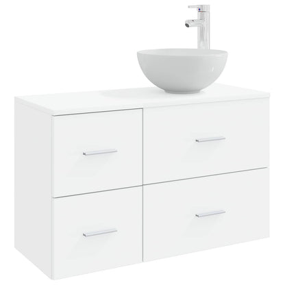 vidaXL Bathroom Furniture Set 2 pcs White Engineered Wood