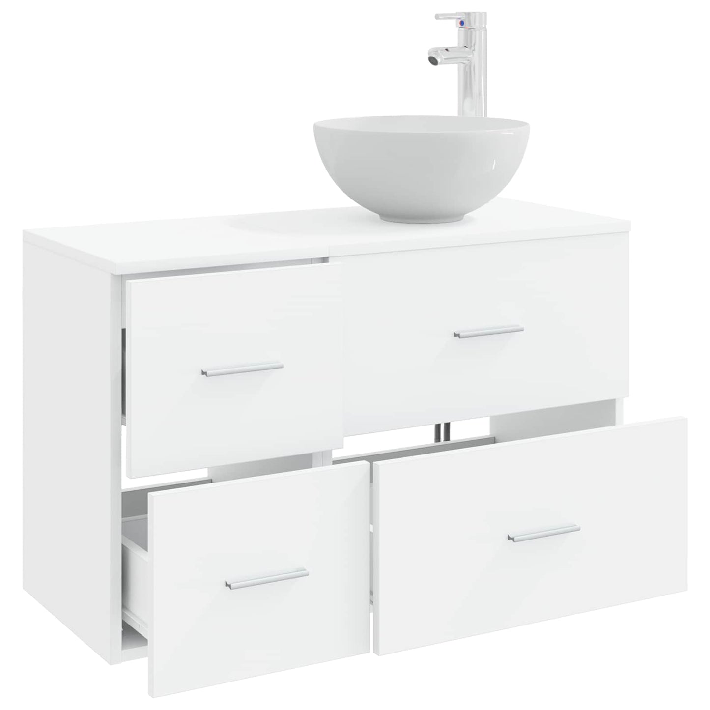 vidaXL Bathroom Furniture Set 2 pcs White Engineered Wood