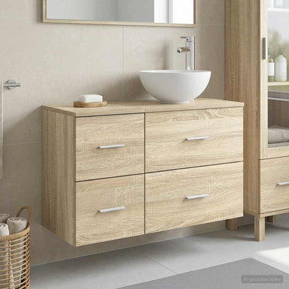 vidaXL Bathroom Furniture Set 2 pcs Sonoma Oak Engineered Wood