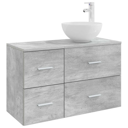 vidaXL Bathroom Furniture Set 2 pcs Concrete Grey Engineered Wood