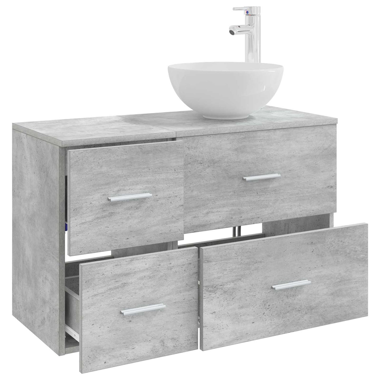 vidaXL Bathroom Furniture Set 2 pcs Concrete Grey Engineered Wood