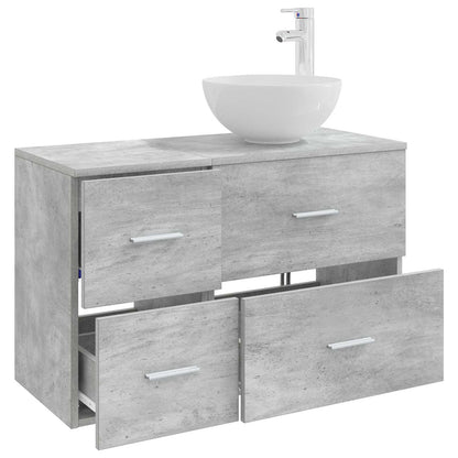 vidaXL Bathroom Furniture Set 2 pcs Concrete Grey Engineered Wood