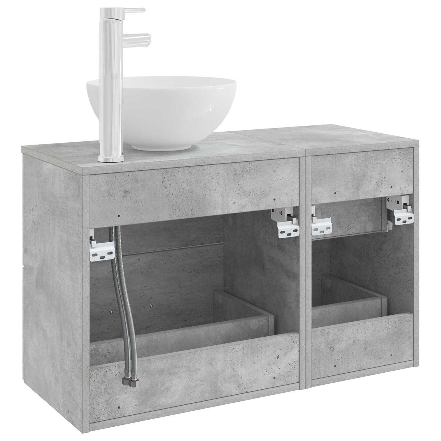 vidaXL Bathroom Furniture Set 2 pcs Concrete Grey Engineered Wood