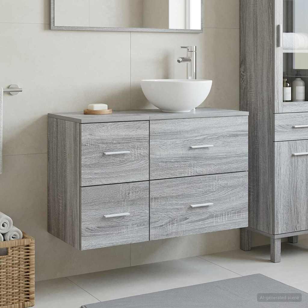 vidaXL Bathroom Furniture Set 2 pcs Grey Sonoma Engineered Wood