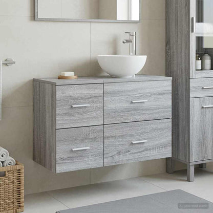 vidaXL Bathroom Furniture Set 2 pcs Grey Sonoma Engineered Wood