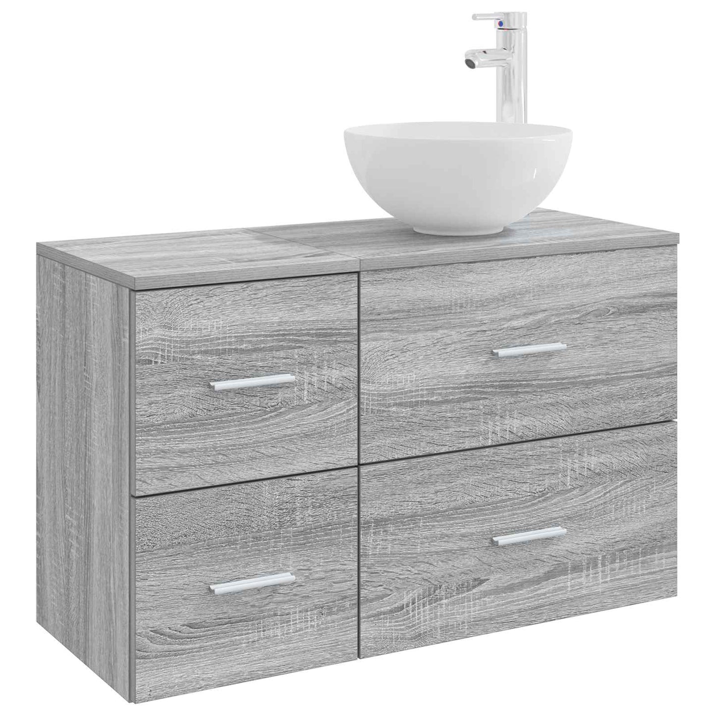 vidaXL Bathroom Furniture Set 2 pcs Grey Sonoma Engineered Wood