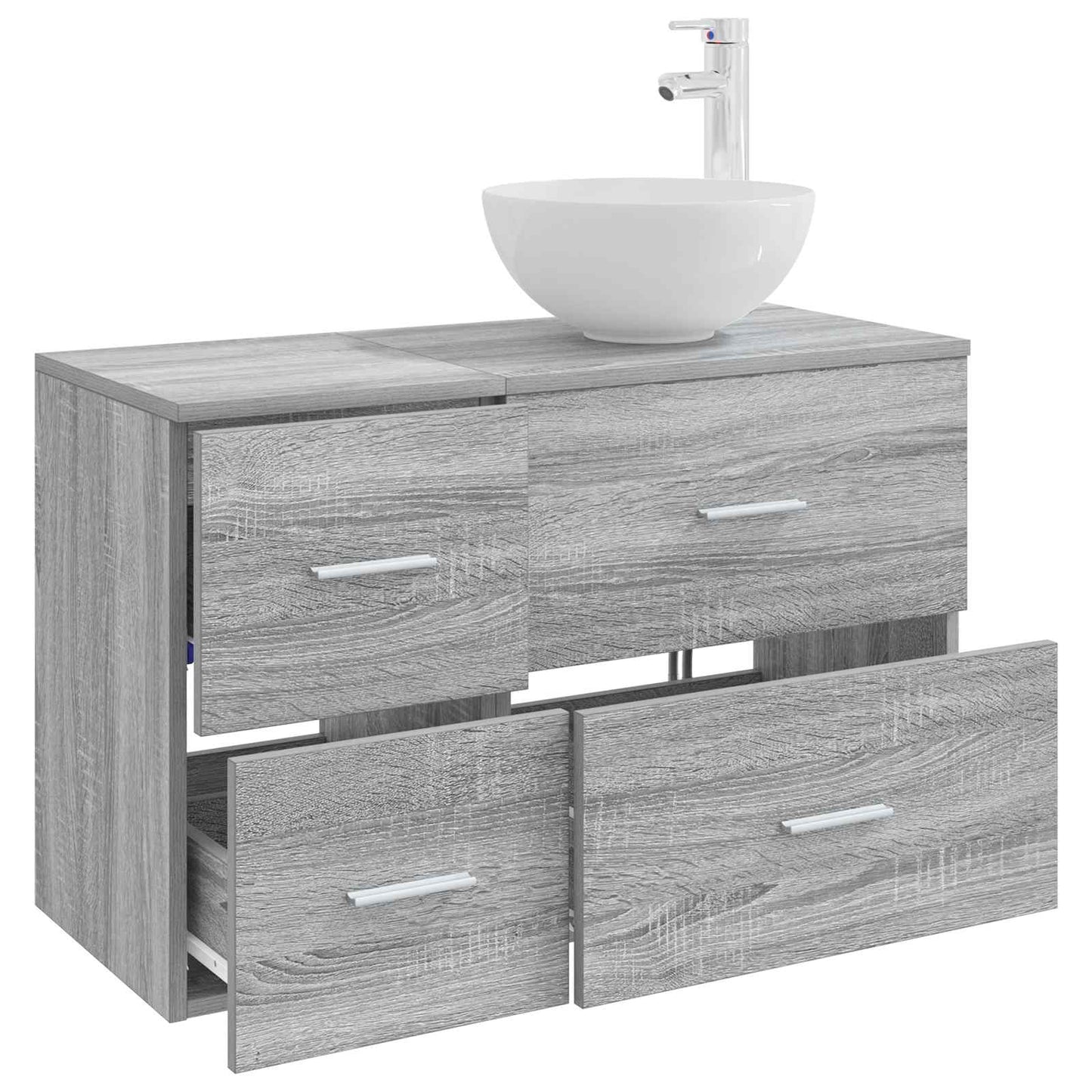 vidaXL Bathroom Furniture Set 2 pcs Grey Sonoma Engineered Wood
