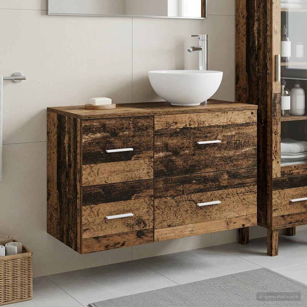 vidaXL Bathroom Furniture Set 2 pcs Old Wood Engineered Wood