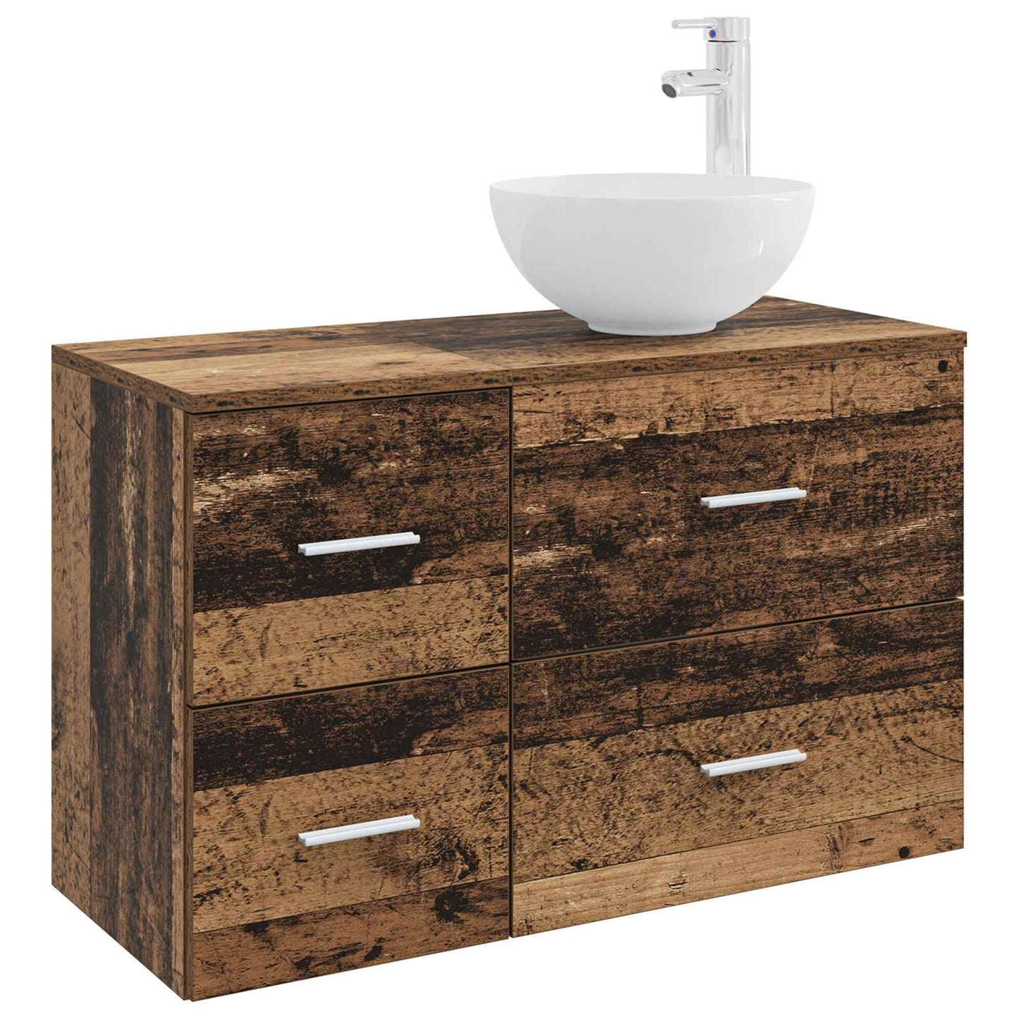 vidaXL Bathroom Furniture Set 2 pcs Old Wood Engineered Wood