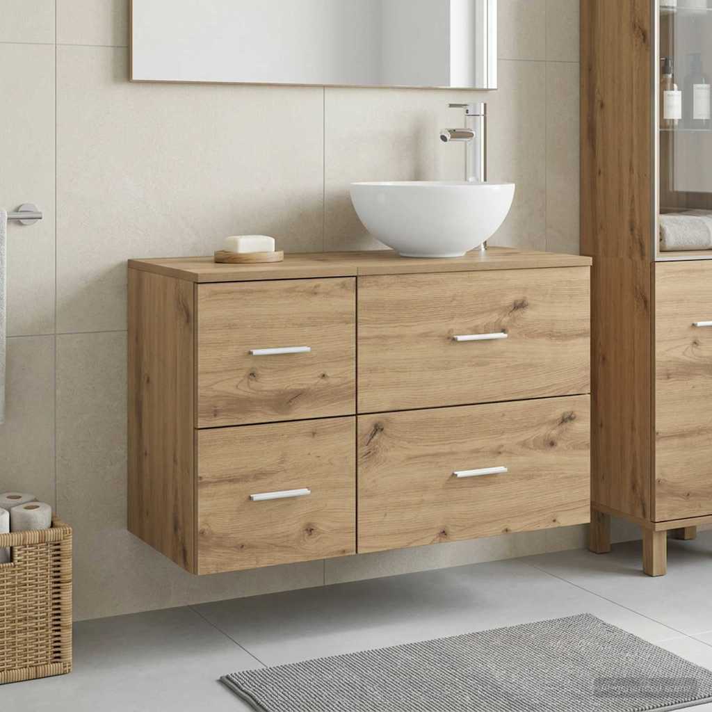 vidaXL Bathroom Furniture Set 2 pcs Artisan Oak Engineered Wood