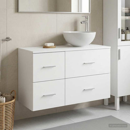 vidaXL Bathroom Furniture Set 2 pcs White Engineered Wood