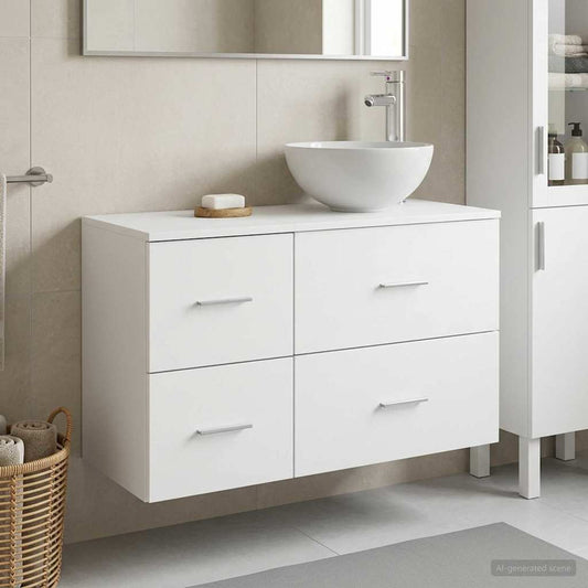 vidaXL Bathroom Furniture Set 2 pcs White Engineered Wood