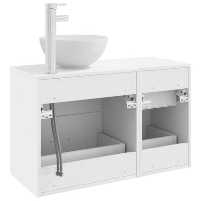 vidaXL Bathroom Furniture Set 2 pcs White Engineered Wood