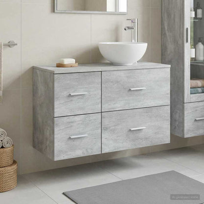 vidaXL Bathroom Furniture Set 2 pcs Concrete Grey Engineered Wood