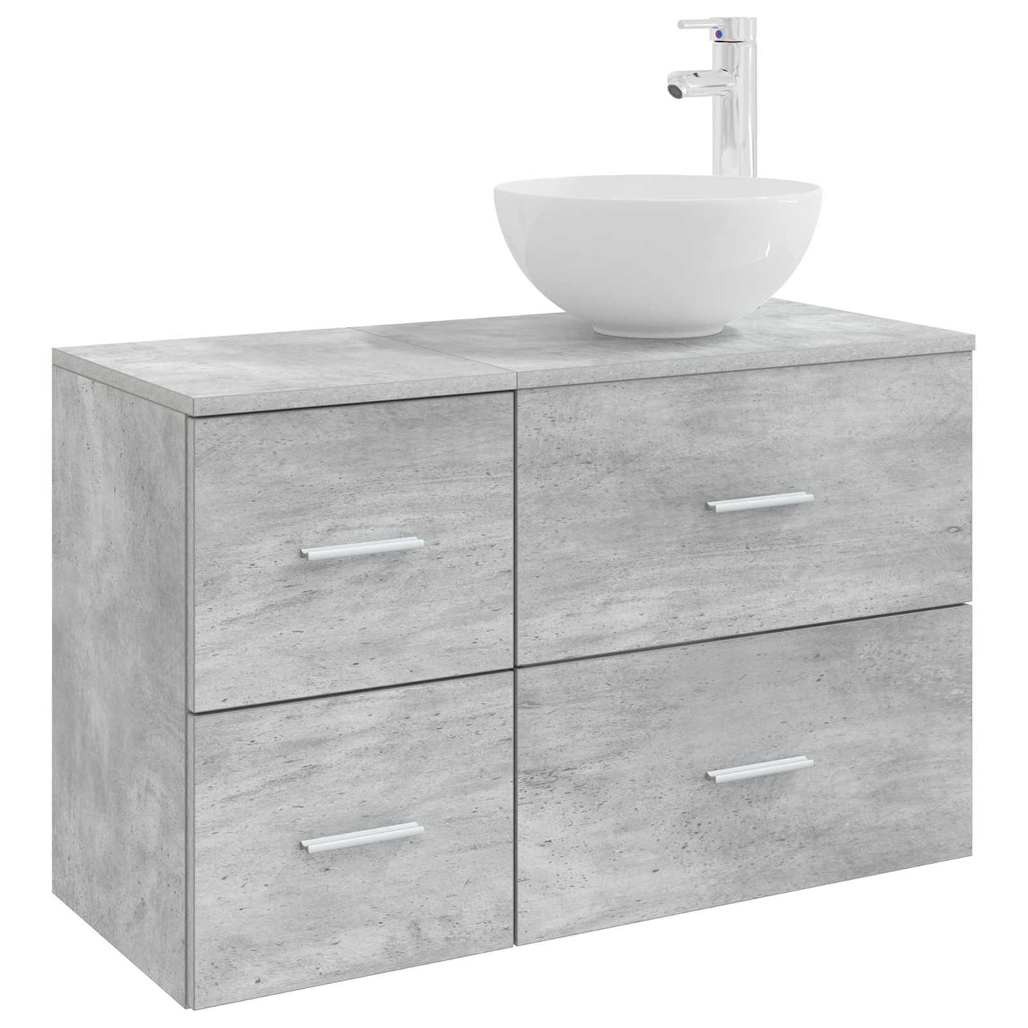 vidaXL Bathroom Furniture Set 2 pcs Concrete Grey Engineered Wood