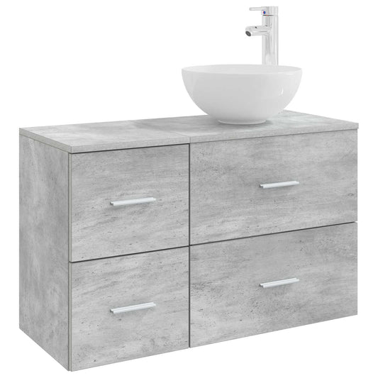 vidaXL Bathroom Furniture Set 2 pcs Concrete Grey Engineered Wood