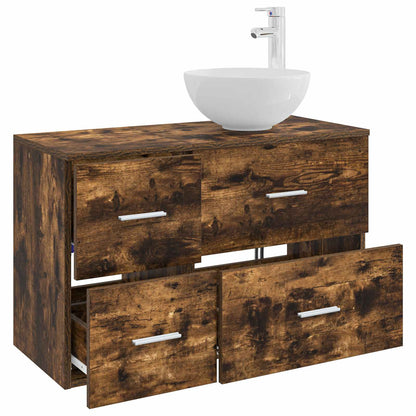 vidaXL Bathroom Furniture Set 2 pcs Smoked Oak Engineered Wood