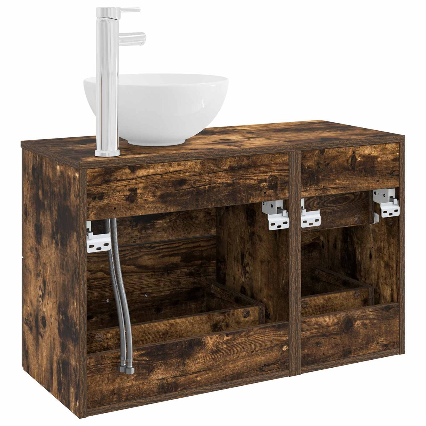 vidaXL Bathroom Furniture Set 2 pcs Smoked Oak Engineered Wood