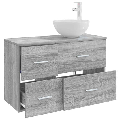 vidaXL Bathroom Furniture Set 2 pcs Grey Sonoma Engineered Wood