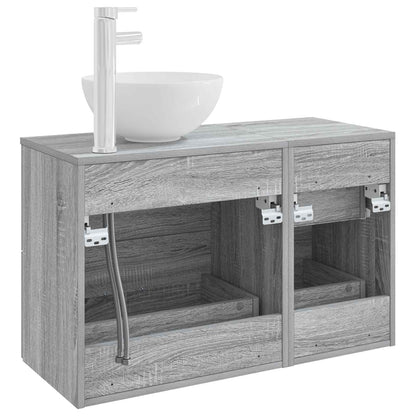 vidaXL Bathroom Furniture Set 2 pcs Grey Sonoma Engineered Wood