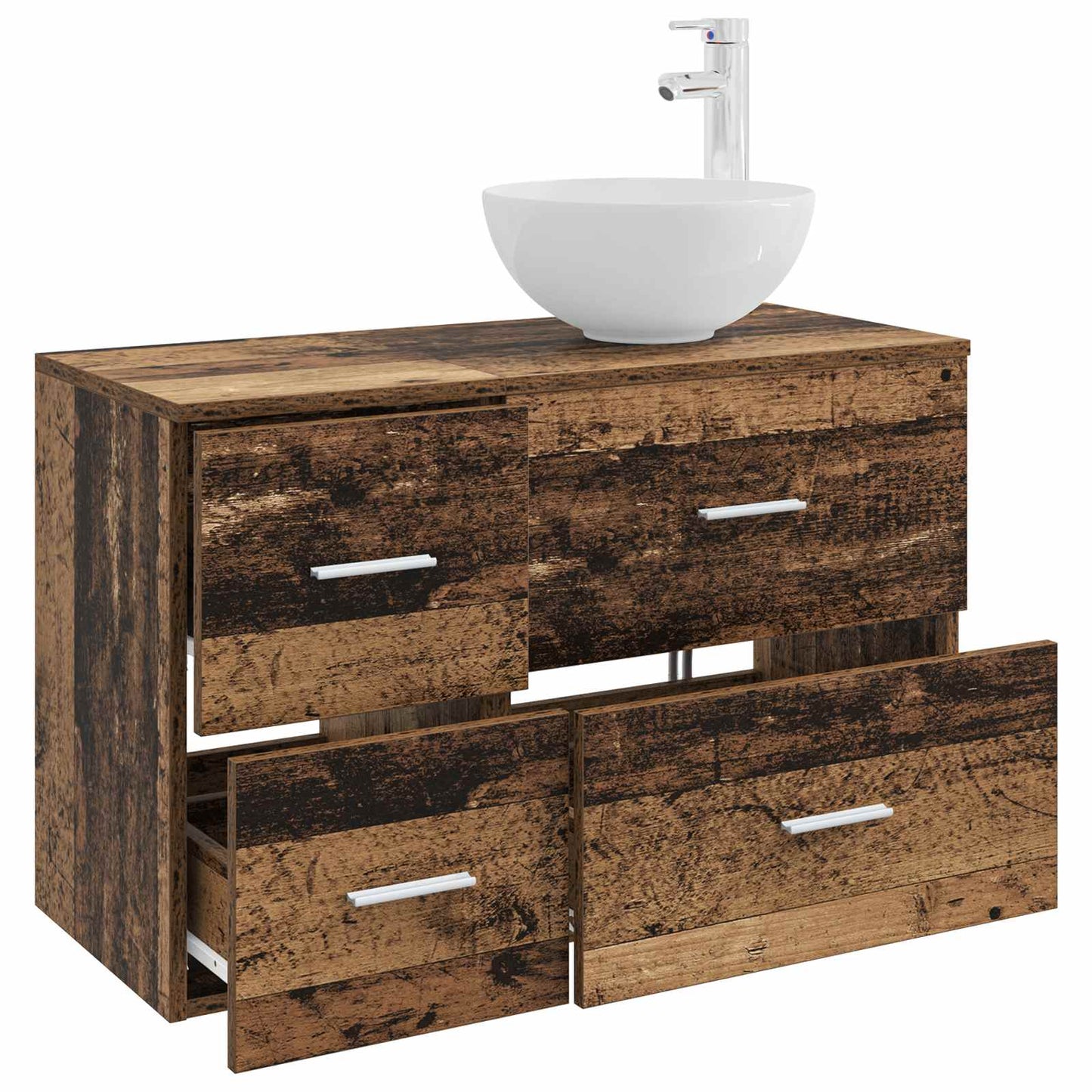 vidaXL Bathroom Furniture Set 2 pcs Old Wood Engineered Wood