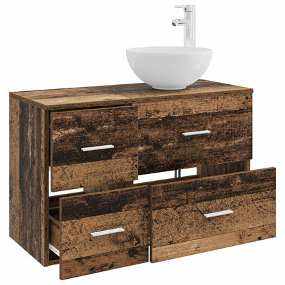 vidaXL Bathroom Furniture Set 2 pcs Old Wood Engineered Wood