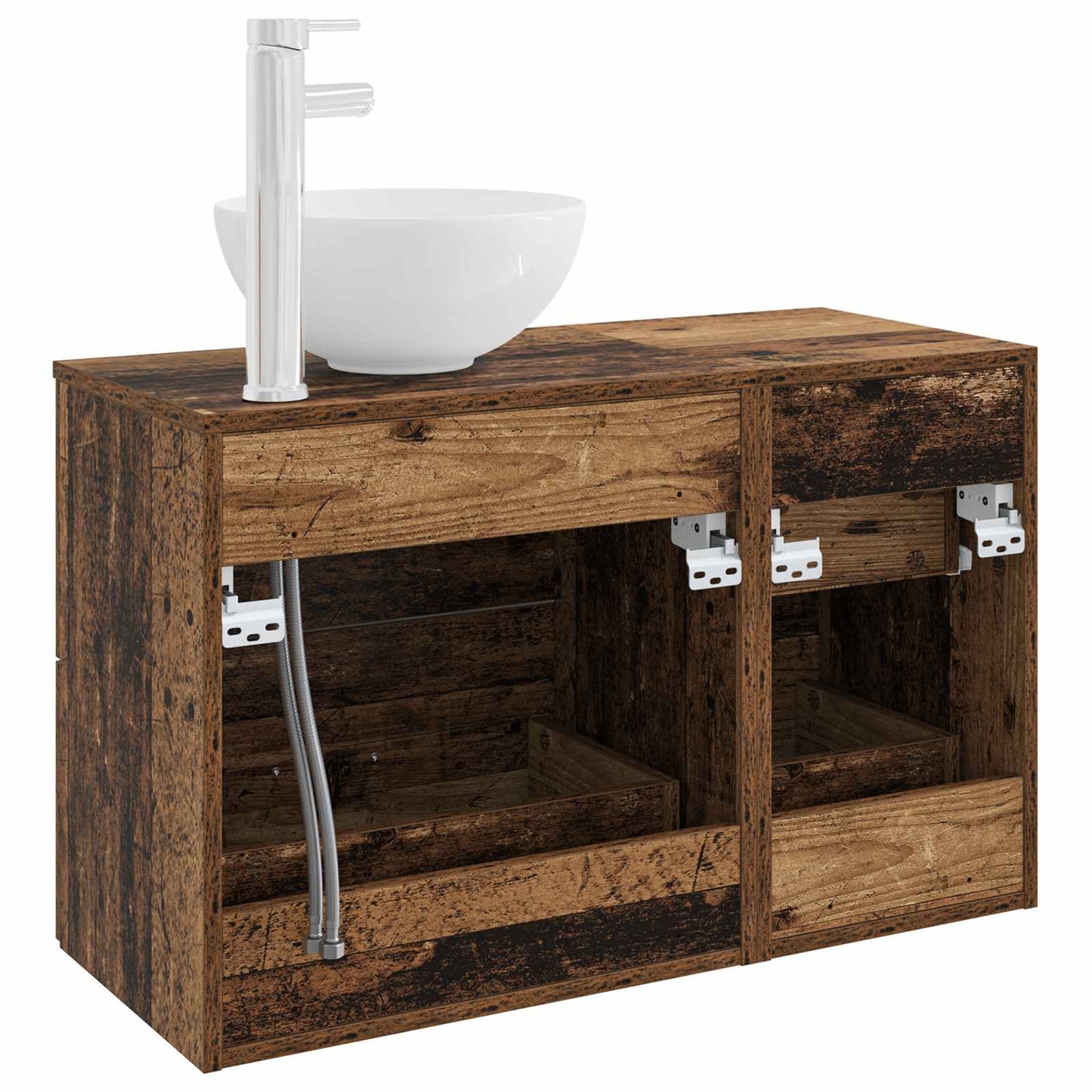 vidaXL Bathroom Furniture Set 2 pcs Old Wood Engineered Wood