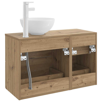 vidaXL Bathroom Furniture Set 2 pcs Artisan Oak Engineered Wood