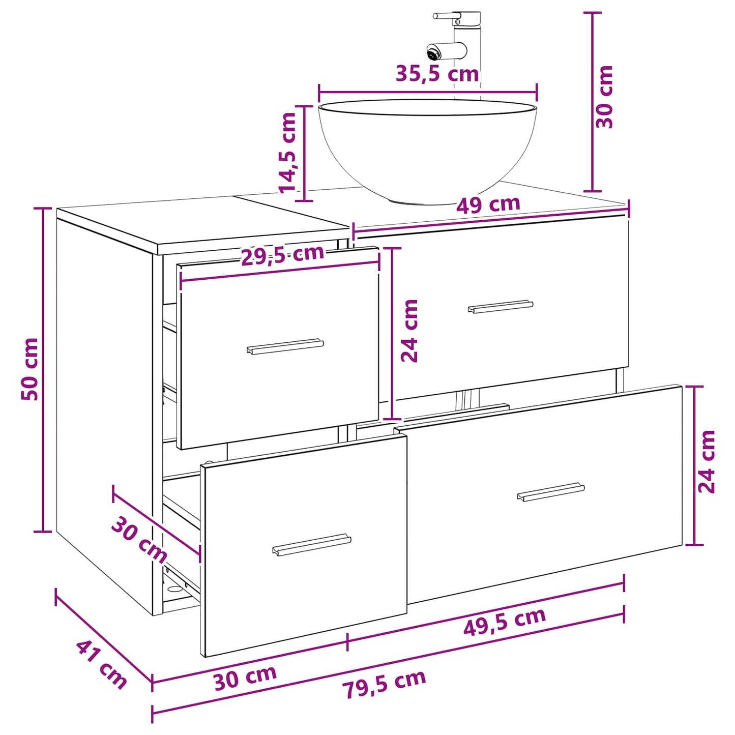 vidaXL Bathroom Furniture Set 2 pcs Artisan Oak Engineered Wood