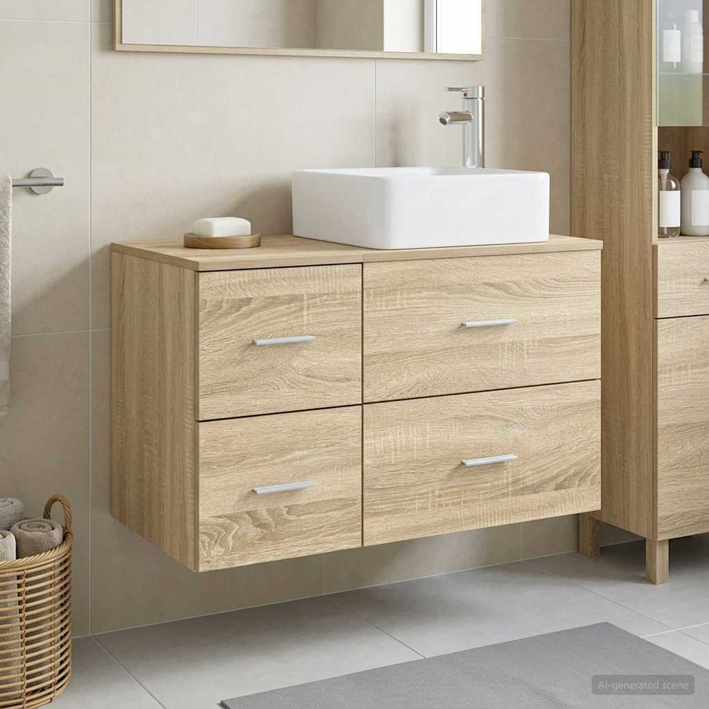 vidaXL Bathroom Furniture Set 2 pcs Sonoma Oak Engineered Wood