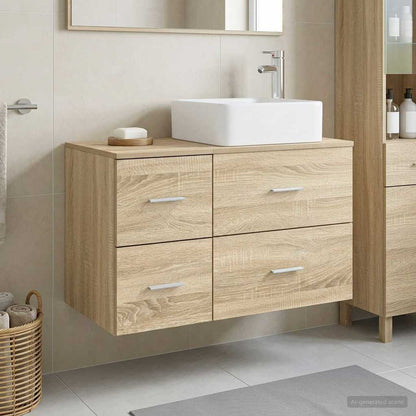 vidaXL Bathroom Furniture Set 2 pcs Sonoma Oak Engineered Wood