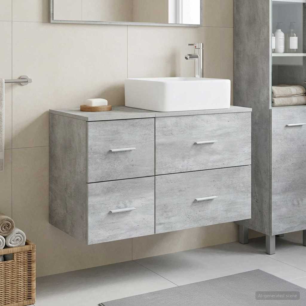 vidaXL Bathroom Furniture Set 2 pcs Concrete Grey Engineered Wood