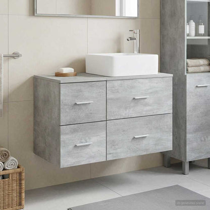 vidaXL Bathroom Furniture Set 2 pcs Concrete Grey Engineered Wood