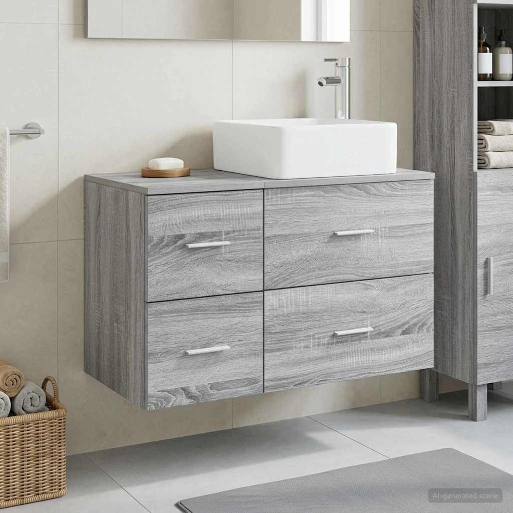 vidaXL Bathroom Furniture Set 2 pcs Grey Sonoma Engineered Wood