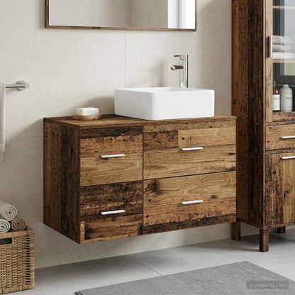 vidaXL Bathroom Furniture Set 2 pcs Old Wood Engineered Wood