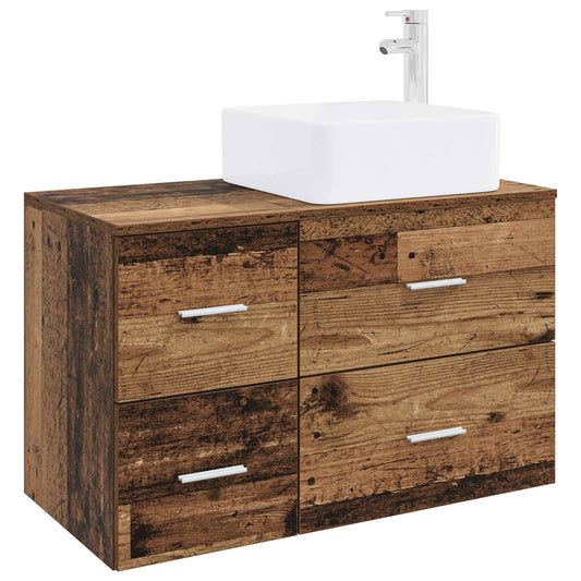 vidaXL Bathroom Furniture Set 2 pcs Old Wood Engineered Wood