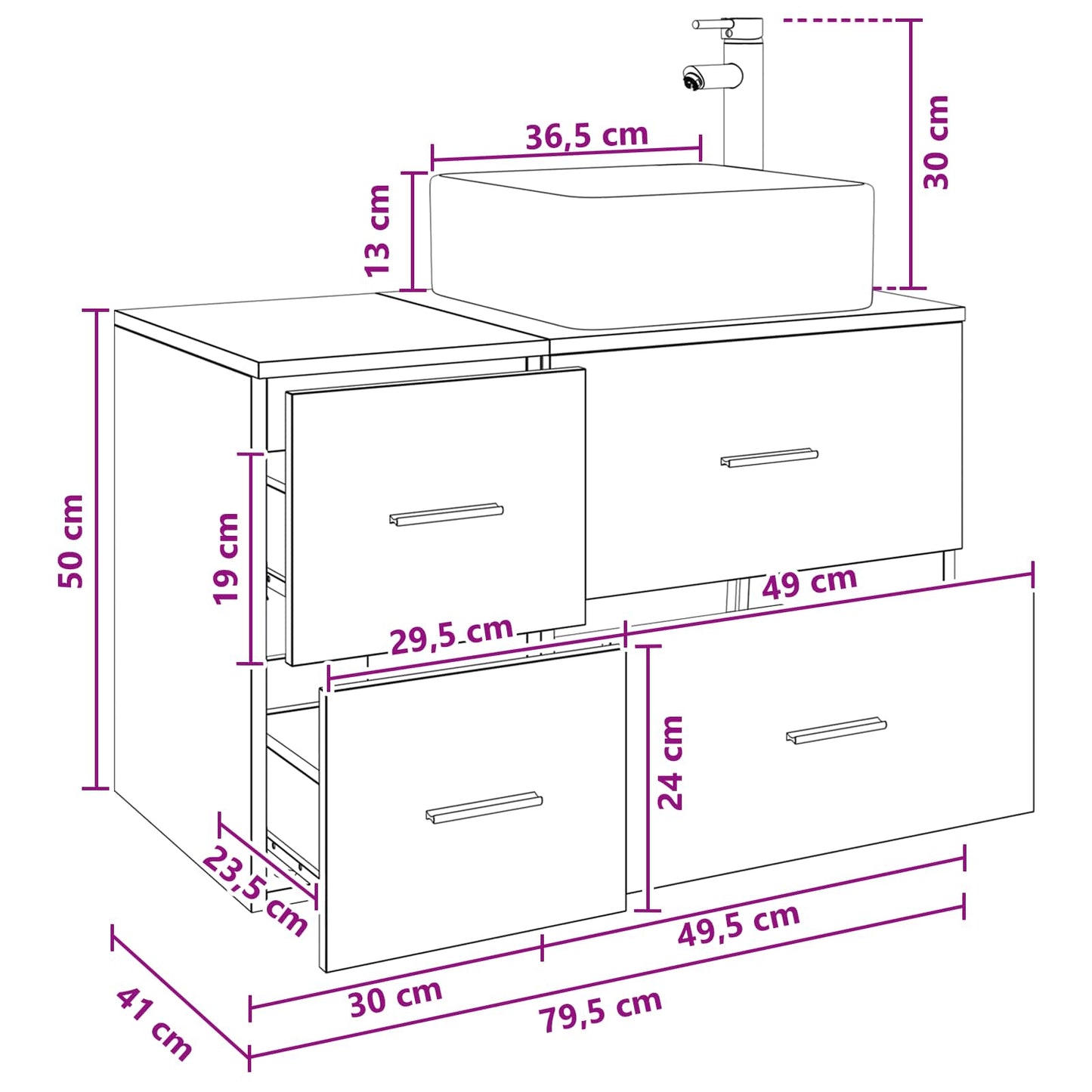 vidaXL Bathroom Furniture Set 2 pcs Old Wood Engineered Wood