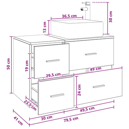 vidaXL Bathroom Furniture Set 2 pcs Old Wood Engineered Wood